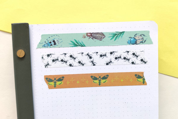 Washi Tape Set aus 3 Rollen - Motte, Käfer und Ameisen