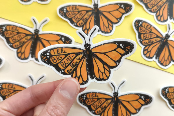 Vinyl Sticker  "I like big butterflies"