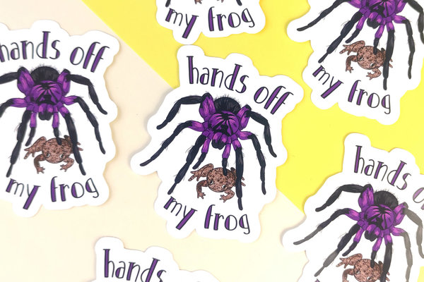Vinyl Sticker - "hands off my frog!"